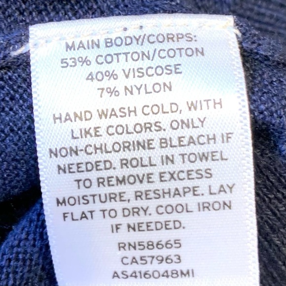 1901 Navy Snap On Collar Cotton Blend Sweater - Picture 8 of 10